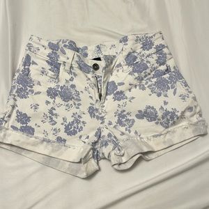 Printed white and blue shorts